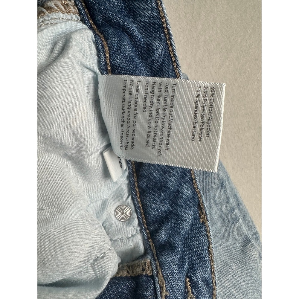 Risen Jeans High Rise Distressed Straight Leg Frayed Hem Denim Light Wash 7/28 - Picture 6 of 8
